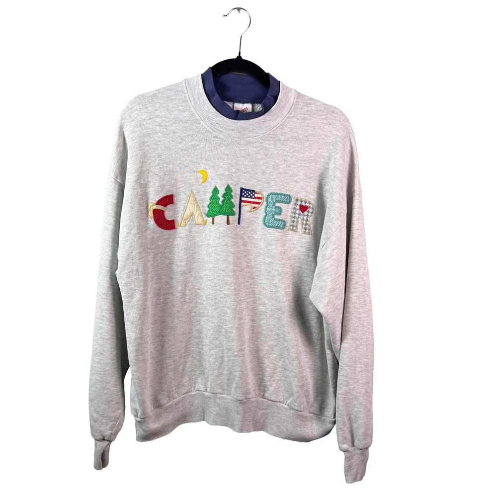 90s Jerzees Camper Sweatshirt Men's L Double Collar Gorpcore Cottagecore